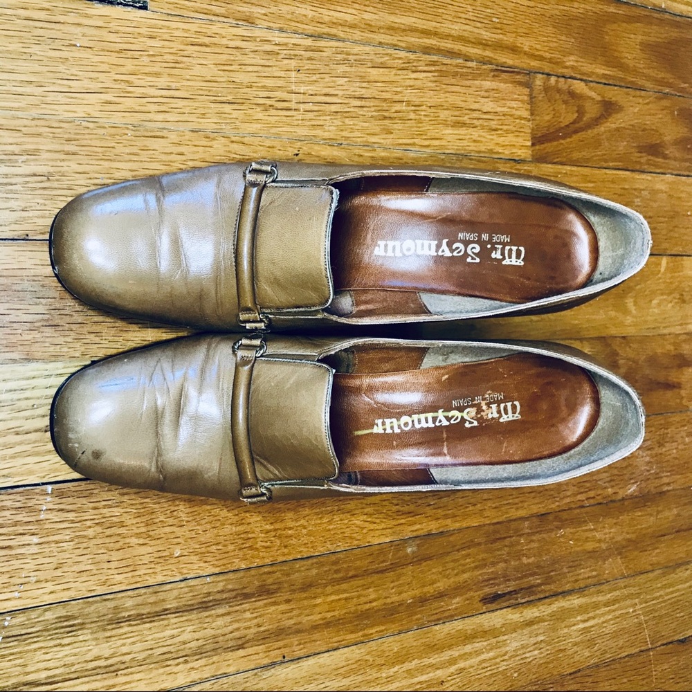 🐘 Mr. Seymour Vintage Camel Leather Pumps - Picture 2 of 6